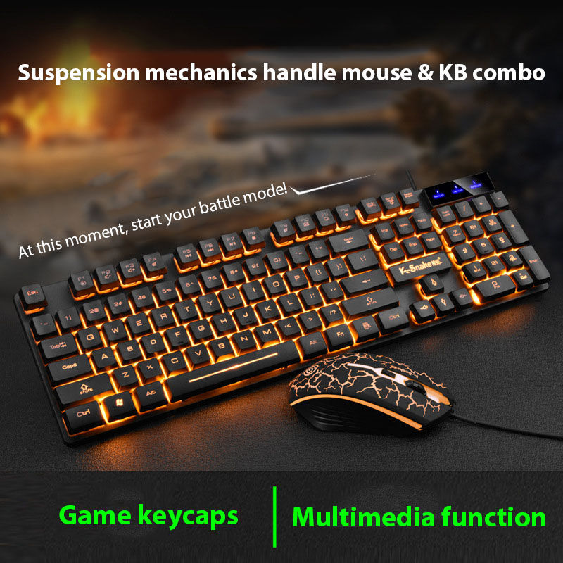 Gaming Keyboard And Mouse Combo Wireless - KM320 キーボードとマウスセット防水発光ゲームバックライト付きキーボード