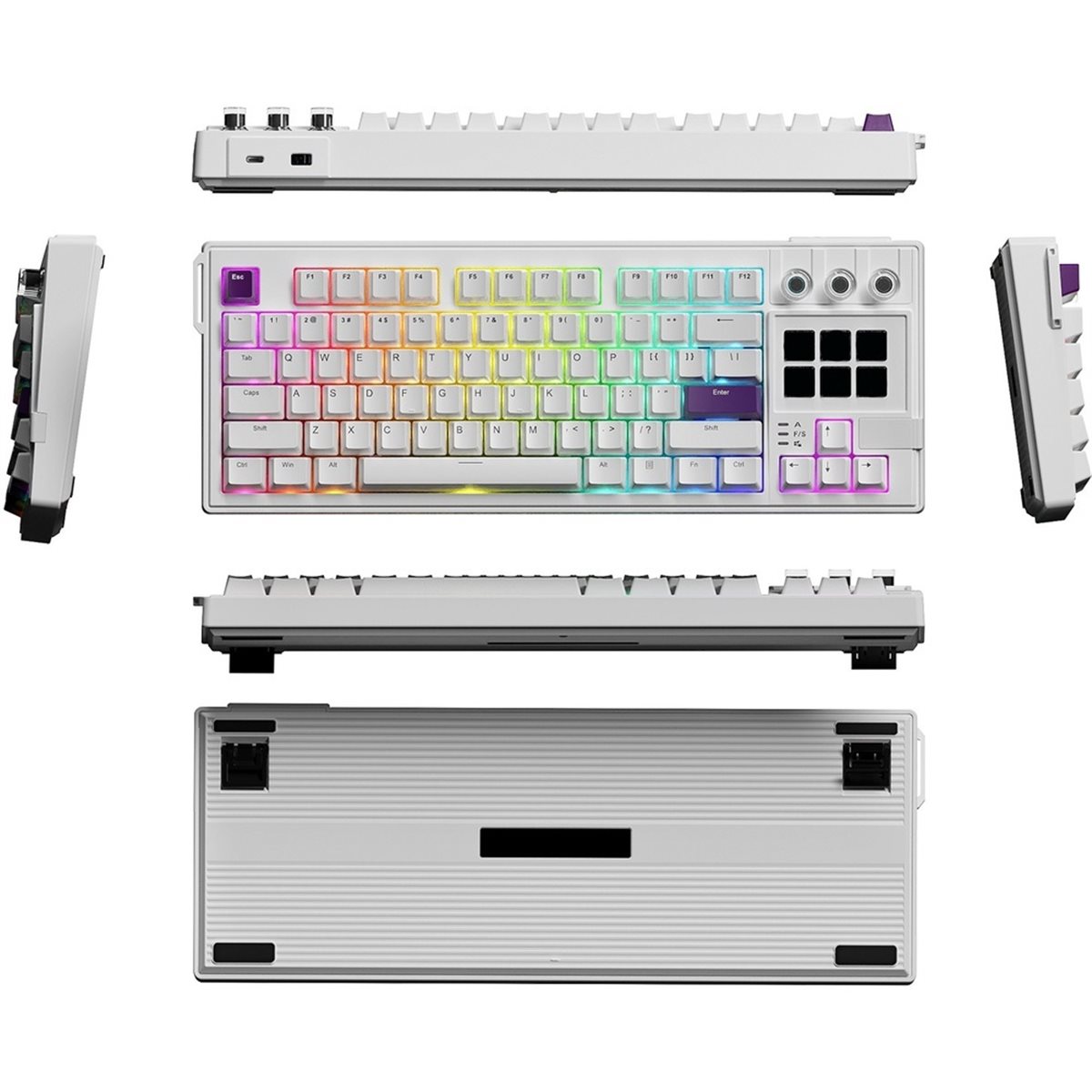 Gaming Keyboard Ergonomic - 更新しました。 K1 PRO ビジュアルメカニカルキーボード マクロLCD有線ゲーミングキーボード RGBバックライト人間工学キーボード