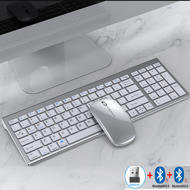 Gaming Keyboard Extension - Jomaa スリム充電式 Bluetooth キーボードとマウスセット ラップトップコンピュータ用 2.4G