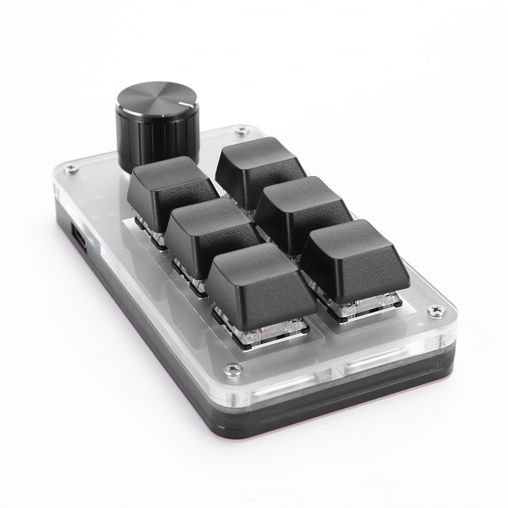 Gaming Keyboard 1 Hand - 6キー1ノブ片手メカニカルゲーミングキーボードホットスワップRGBコピーペーストミニボタンメカニカルマクロパッドfor Macbook PCラップトップ