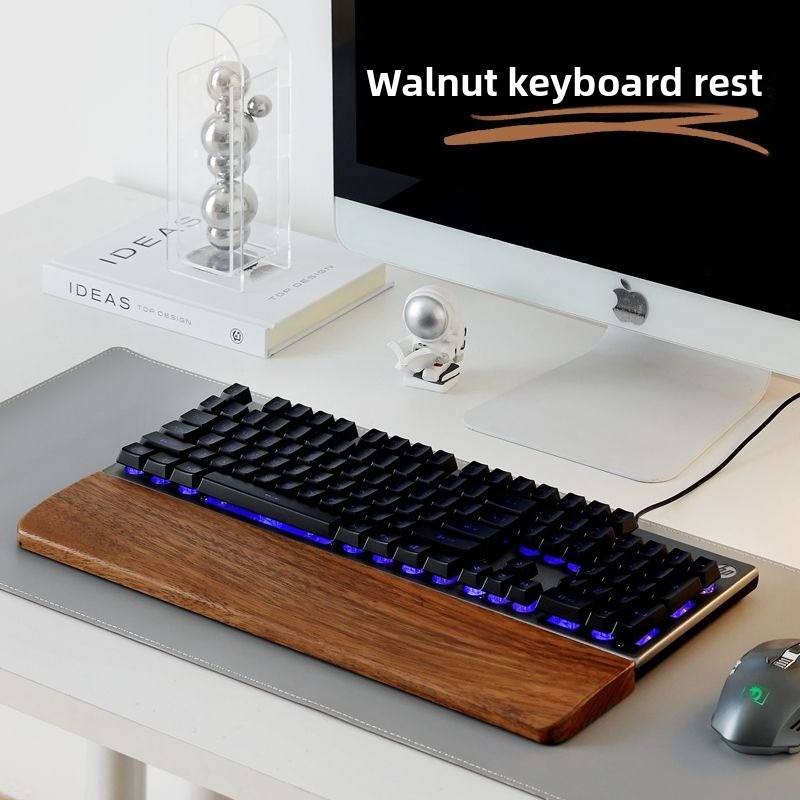 Gaming Keyboard And Mouse Combo - 無垢材キーボードパームレストマウスパッド手首サポートゲーミングオフィスメカニカルキーボード木製リストレストシンプル