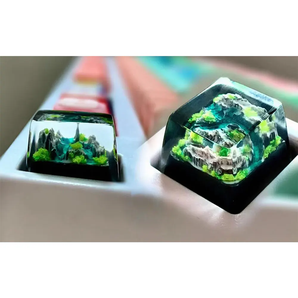 Gaming Keyboard No Rgb - 山と海キーキャップ職人技樹脂製豪華DIY PCゲーマーメカニカルバックライトキーボードRGBキーキャップ（GK61、Anne Pro 2、GK64対応）