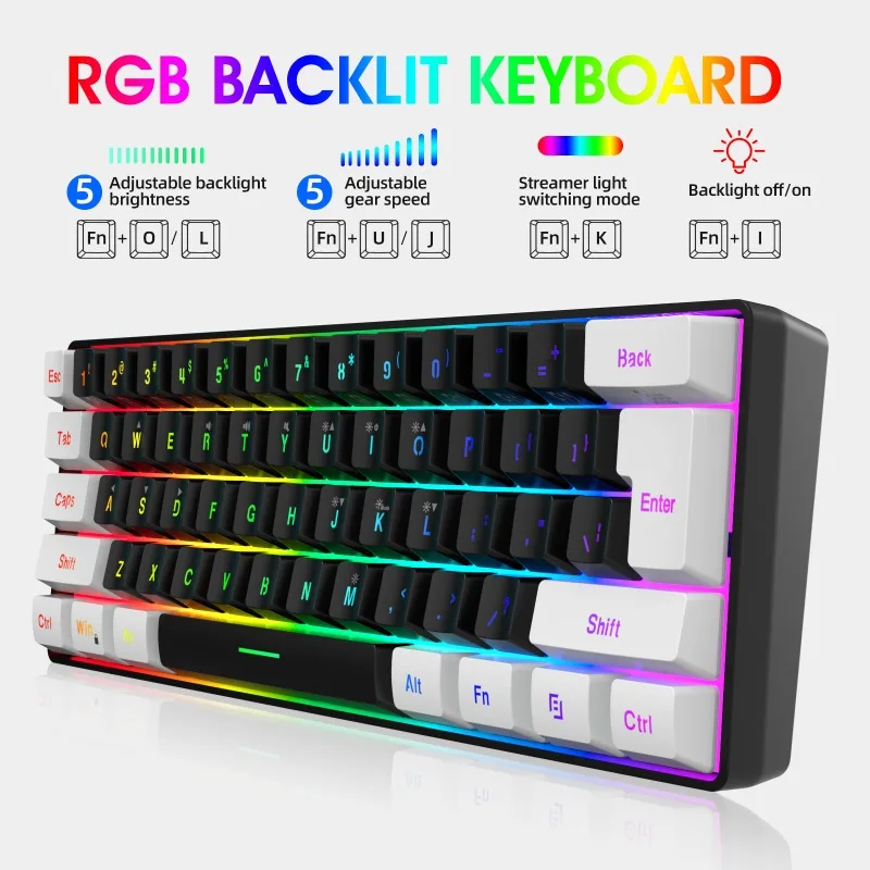 キーボードとマウス 60% コンピューターゲームコンボキット - Gaming Keyboard And Mouse Combo Wireless のレビューと価格