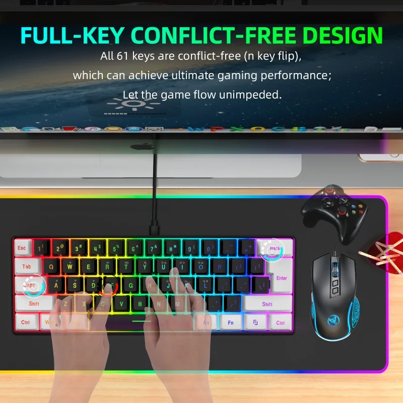 キーボードとマウス 60% コンピューターゲームコンボキット - Gaming Keyboard And Mouse Combo Wireless のレビューと価格