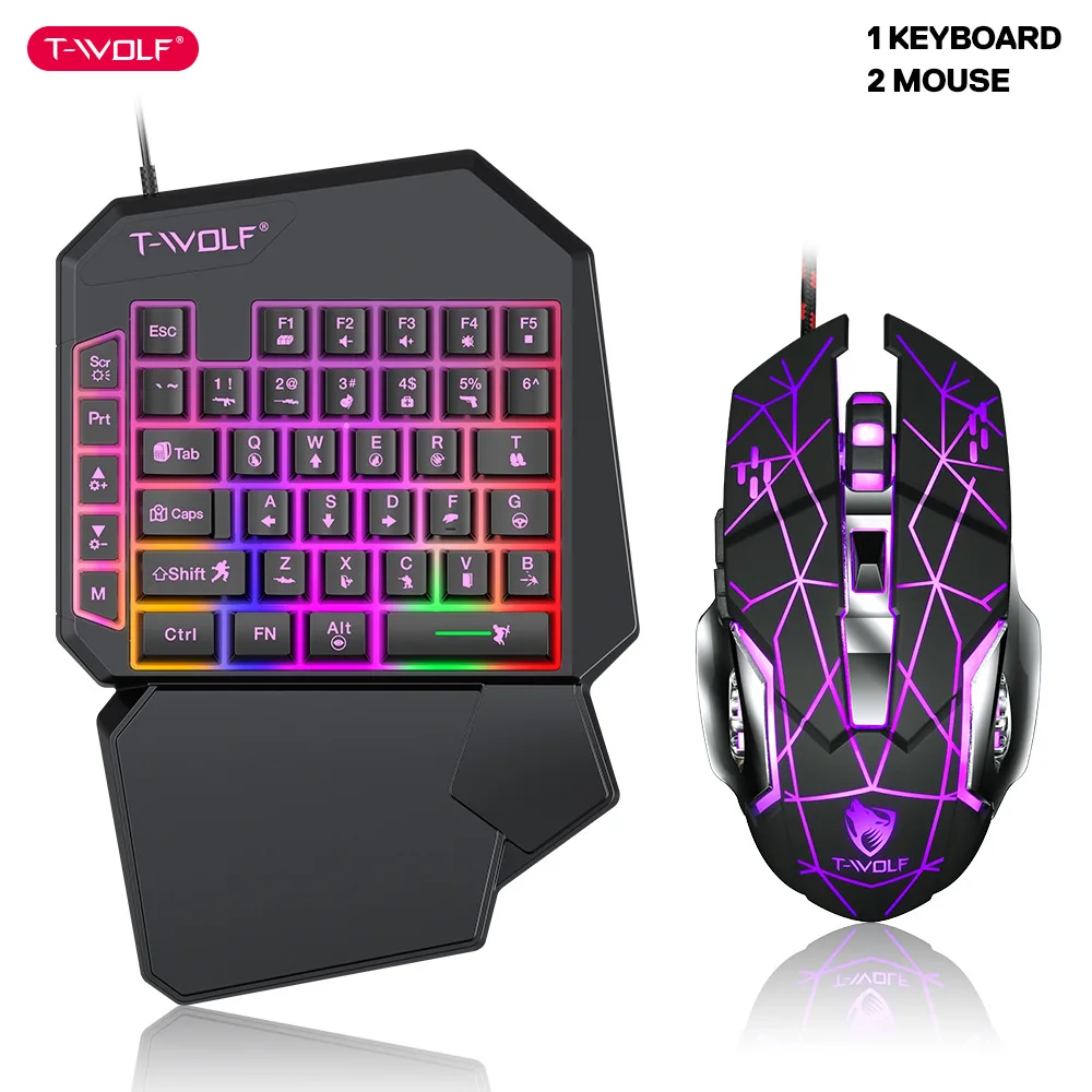 T-wolf-tf900片手キーボードセット、鶏と食事のため - Gaming Keyboard Half のレビューと価格