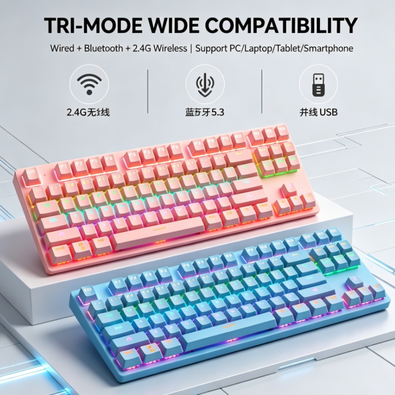 BAJEAL K300 87キー有線メカニカルキーボード、ブ - Gaming Keyboard K300 のレビューと価格