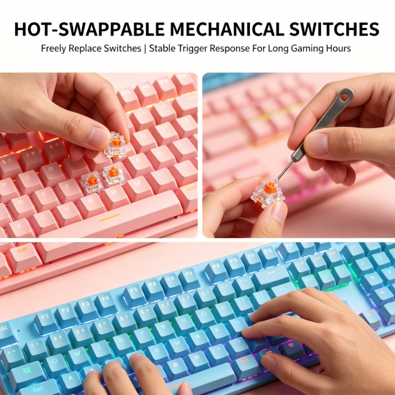 BAJEAL K300 87キー有線メカニカルキーボード、ブ - Gaming Keyboard K300 のレビューと価格
