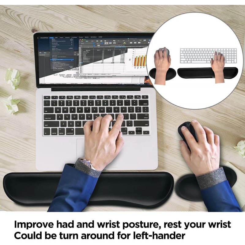 人間工学に基づいたキーボード用リストレストとメモリーフォーム - Gaming Keyboard And Mouse Set のレビューと価格