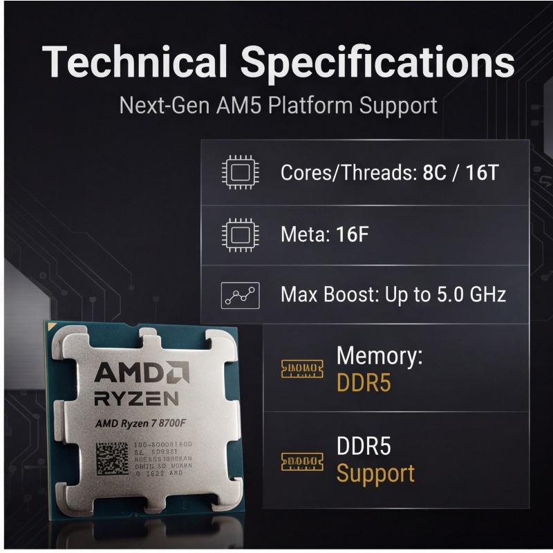 16スレッドデスクトップCPU Ryzen 7 8700F  - Amd Cpu Ryzen 7 のレビューと価格