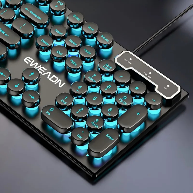 レトロパンクメカニカル風キーボードマウスセット有線ワイヤレス - Gaming Keyboard No Rgb のレビューと価格