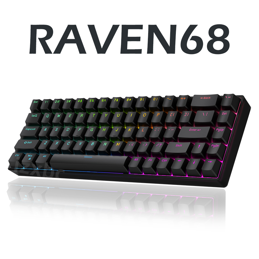 RAVEN68-交換可能な磁気スイッチ付き有線メカニカルキー - Gaming Keyboard Half のレビューと価格