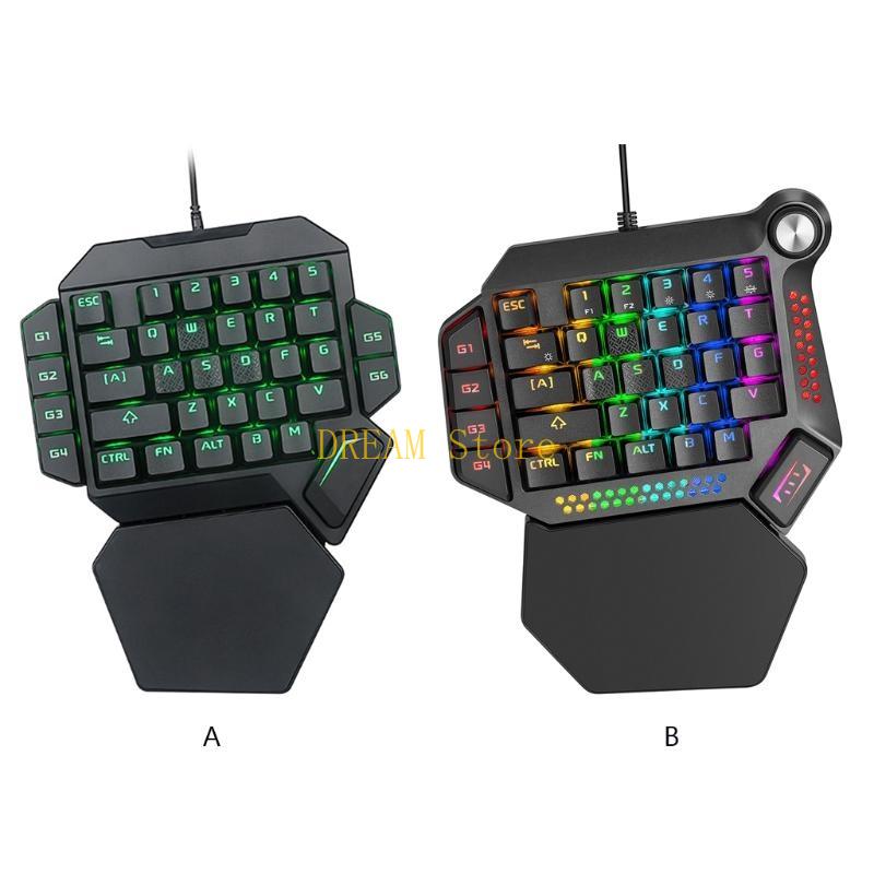 片手 RGB 発光バックライト付きゲームキーボードタブレット - Gaming Keyboard Half のレビューと価格