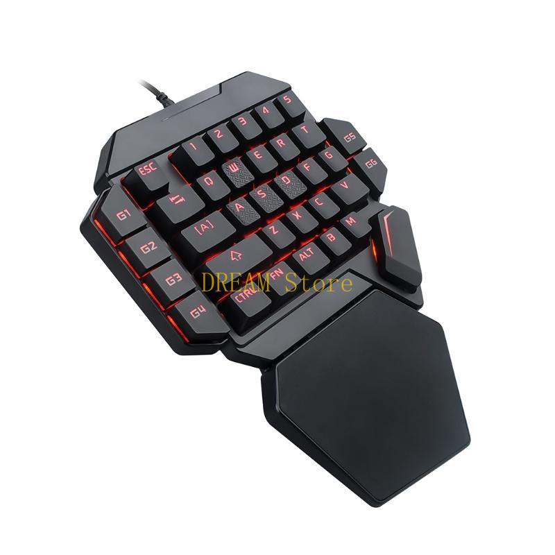 片手 RGB 発光バックライト付きゲームキーボードタブレット - Gaming Keyboard Half のレビューと価格