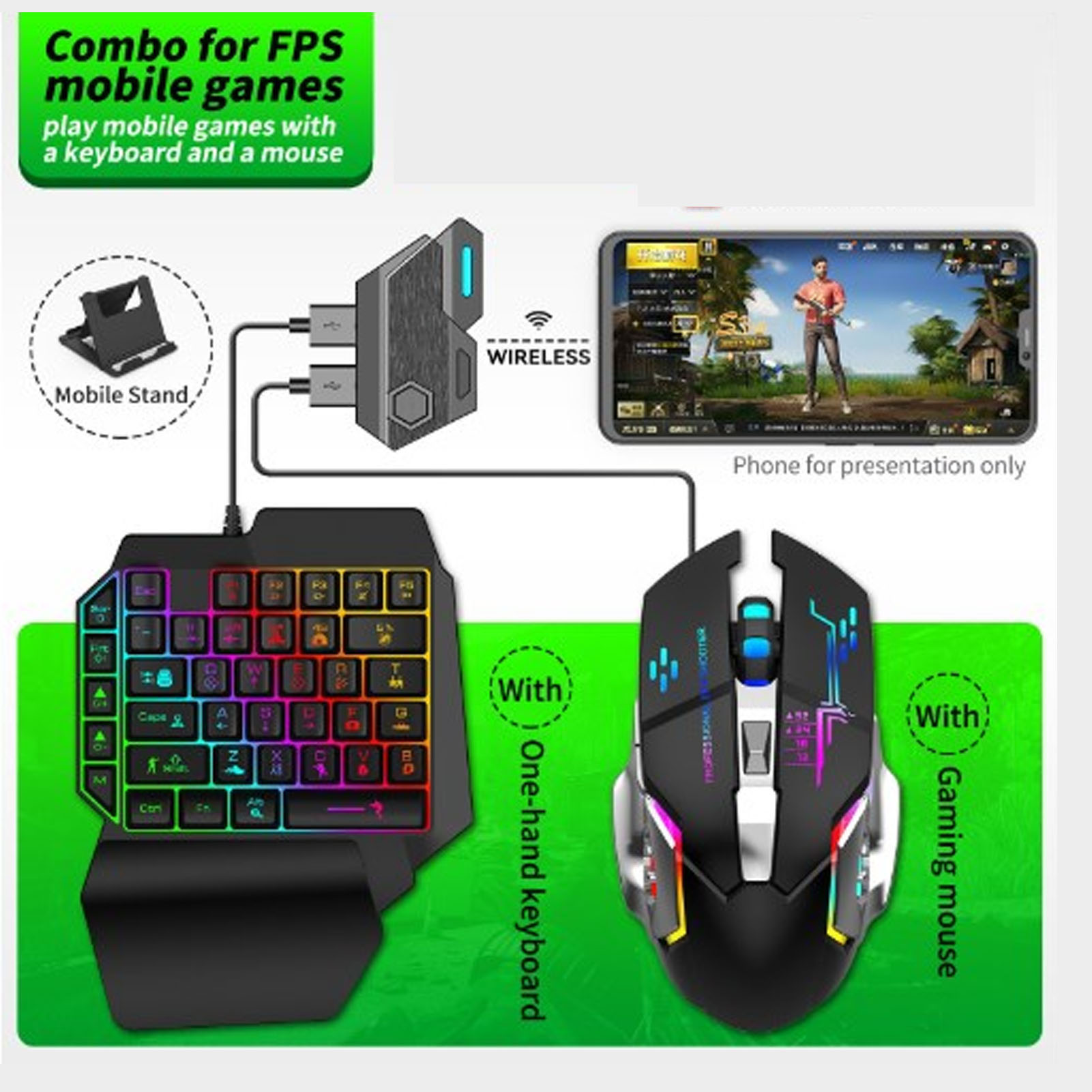 キーボード マウス コンバーター セット 応答性の高い片手キ - Gaming Keyboard And Mouse Set のレビューと価格