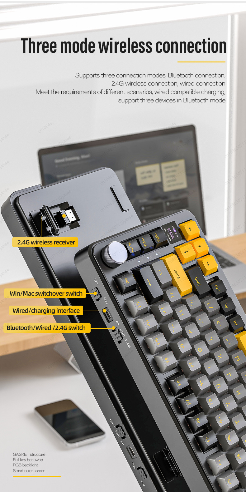 2024年新型AL66メカニカルキーボード アルミ合金製多機 - Gaming Keyboard No Rgb のレビューと価格
