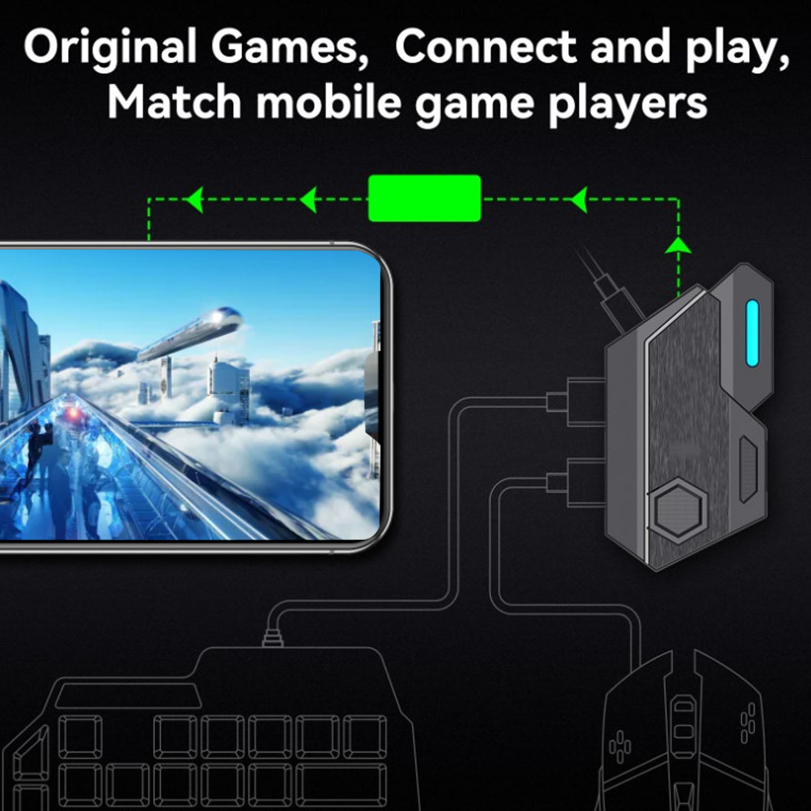 モバイルゲームコンボパック Bluetooth接続 片手キー - Gaming Keyboard Mouse Combo のレビューと価格