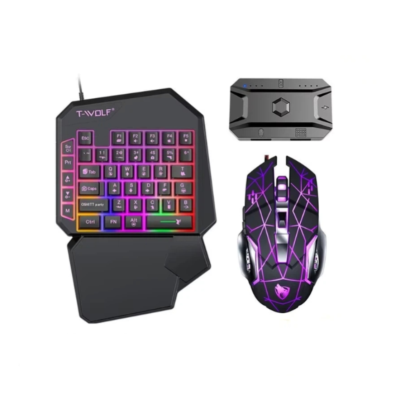 T-Wolf Tf950 5 in 1片手ゲーミングキーボー - Gaming Keyboard Half のレビューと価格