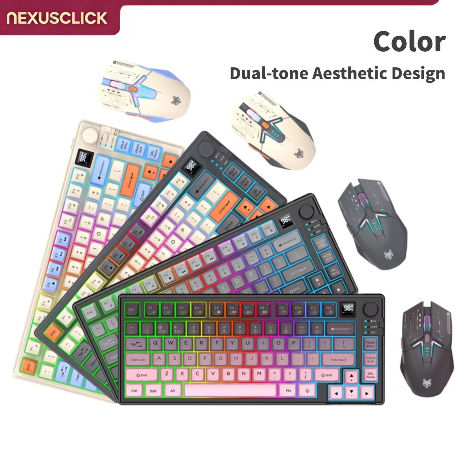 NexusClick デュアルモードキーボードマウスコンボ（ - Gaming Keyboard And Mouse Combo Wireless のレビューと価格