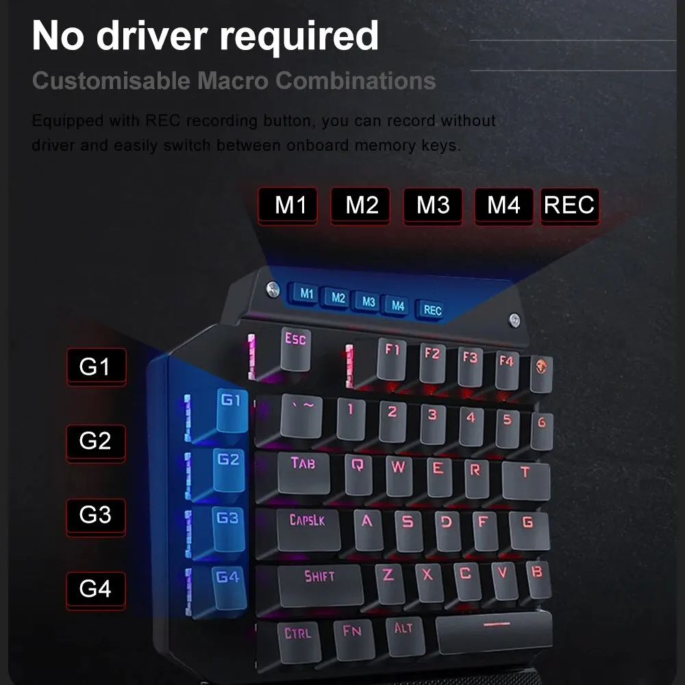 E-YOOSO K700 RGB 片手メカニカルゲーミング有 - Gaming Keyboard 1 Hand のレビューと価格
