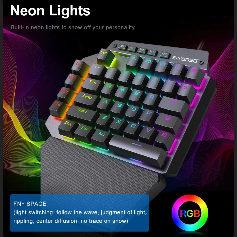 E-YOOSO K700 RGB 片手メカニカルゲーミング有 - Gaming Keyboard 1 Hand のレビューと価格