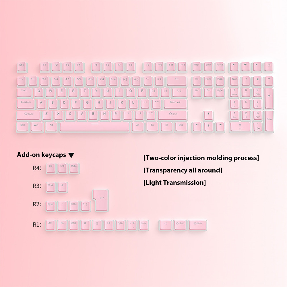 129キー プディングキーキャップ PBT ダブルショット  - Gaming Keyboard No Rgb のレビューと価格
