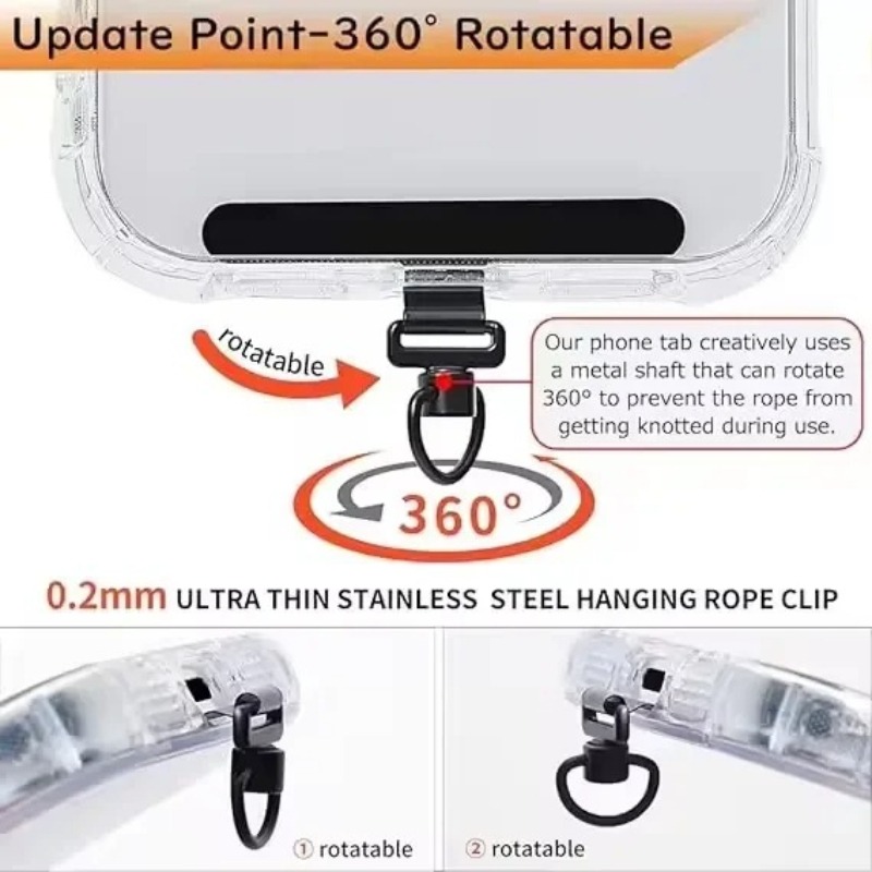 360度回転式スマホランヤードクリップ、金属製ステンレス鋼テ - Gasket Mount Kit のレビューと価格