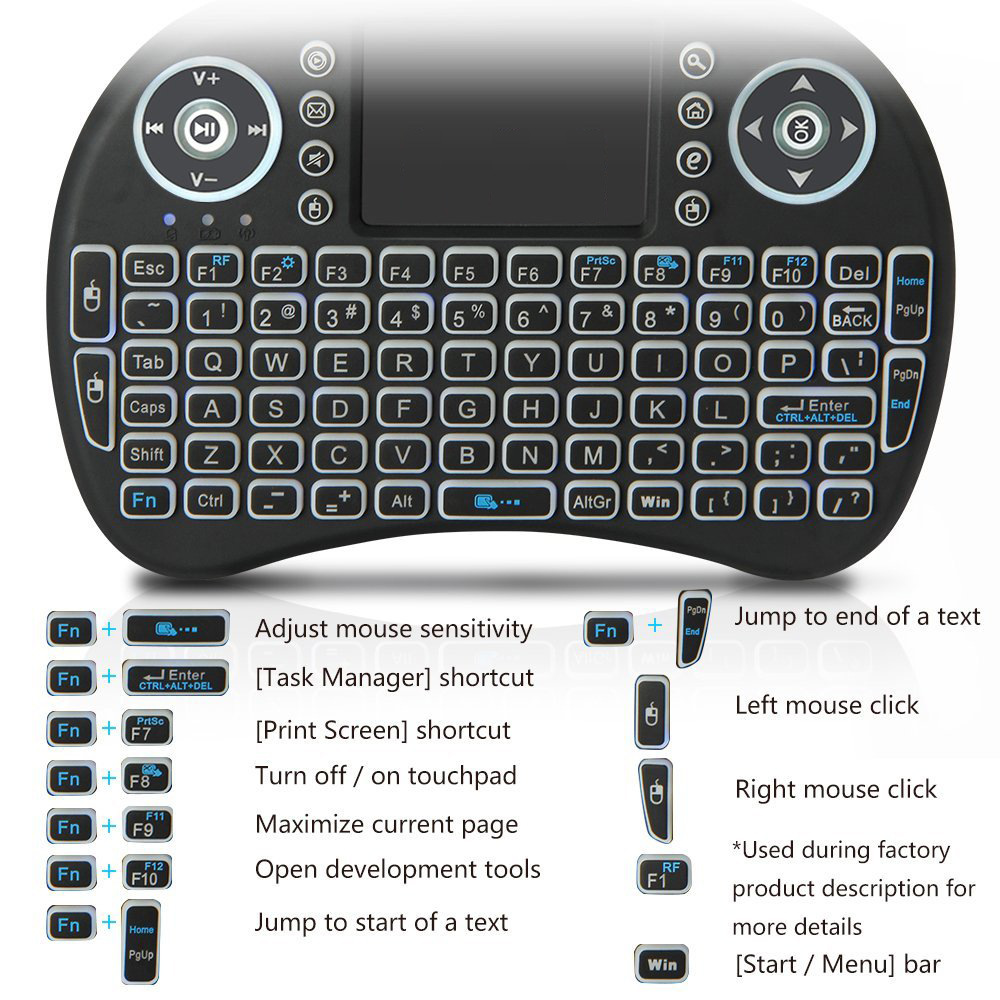 バックライト付きミニワイヤレスキーボードフランス語アゼルティ - Gaming Keyboard And Mouse Combo Wireless のレビューと価格