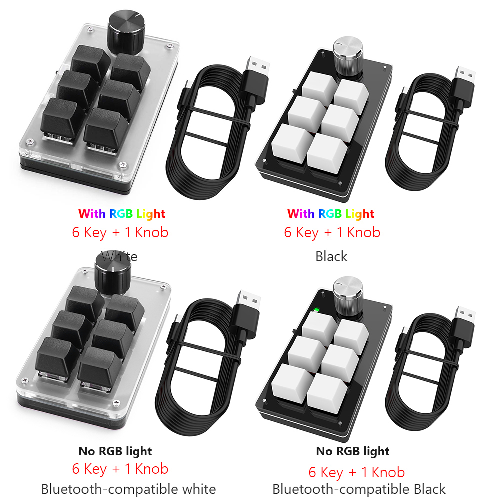6キー1ノブ片手メカニカルゲーミングキーボード ホットスワッ - Gaming Keyboard 1 Hand のレビューと価格